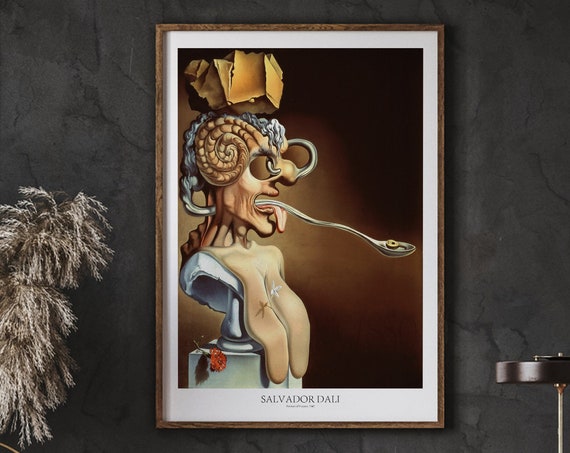 Salvador Dali Poster Portrait Of Picasso 1947 Exhibition Fine Reproduction Wall Art Living Room