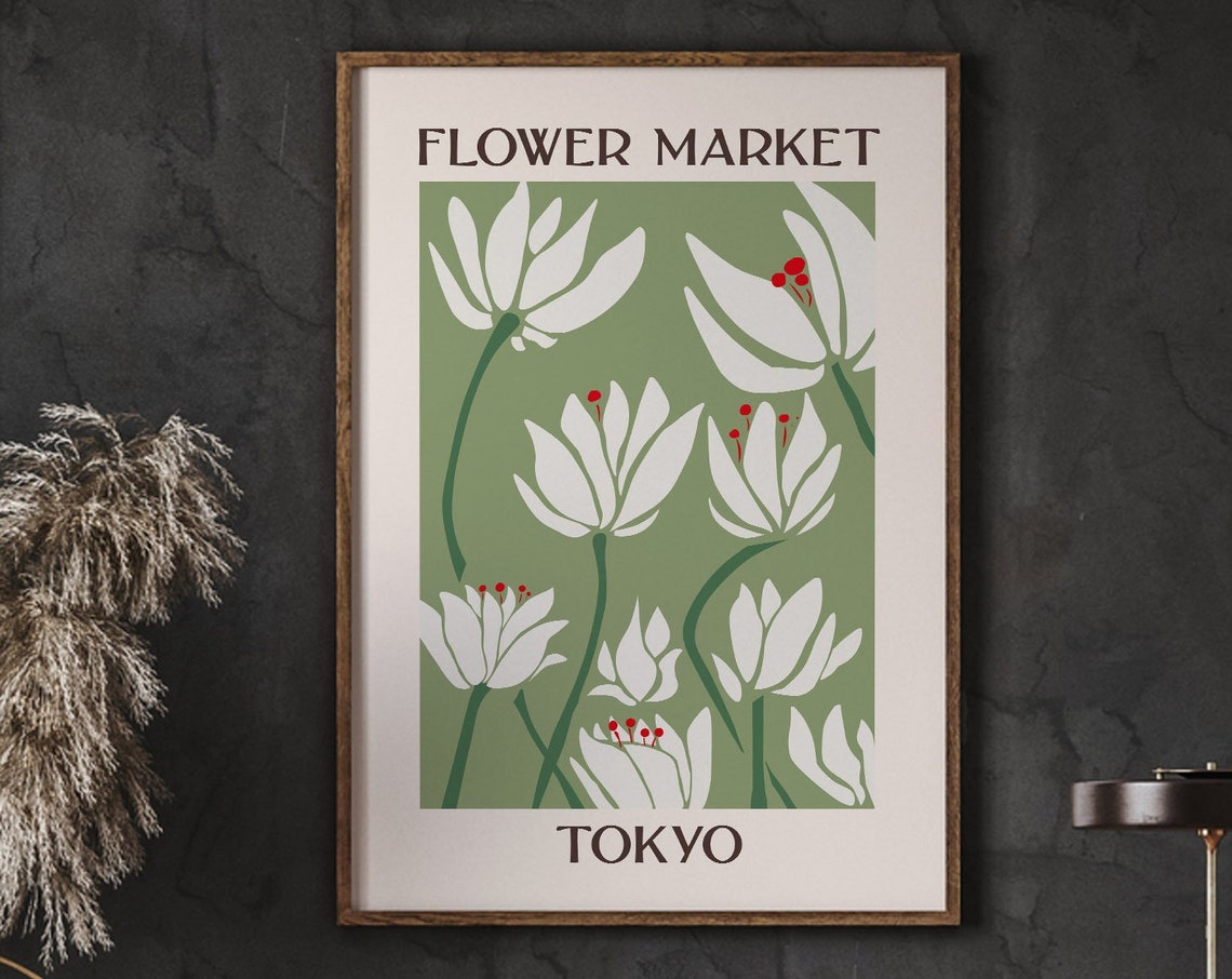 Flower Market Tokyo Print Poster Florist Gift Wall Instant