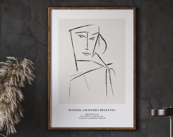 Henri Matisse Face Drawing 1952 Berggruen Paris Gravures Recentes Poster