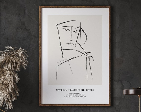 Henri Matisse Modern Poster Greta Prozor Gravures Recentes Wall Art Minimalist Instant