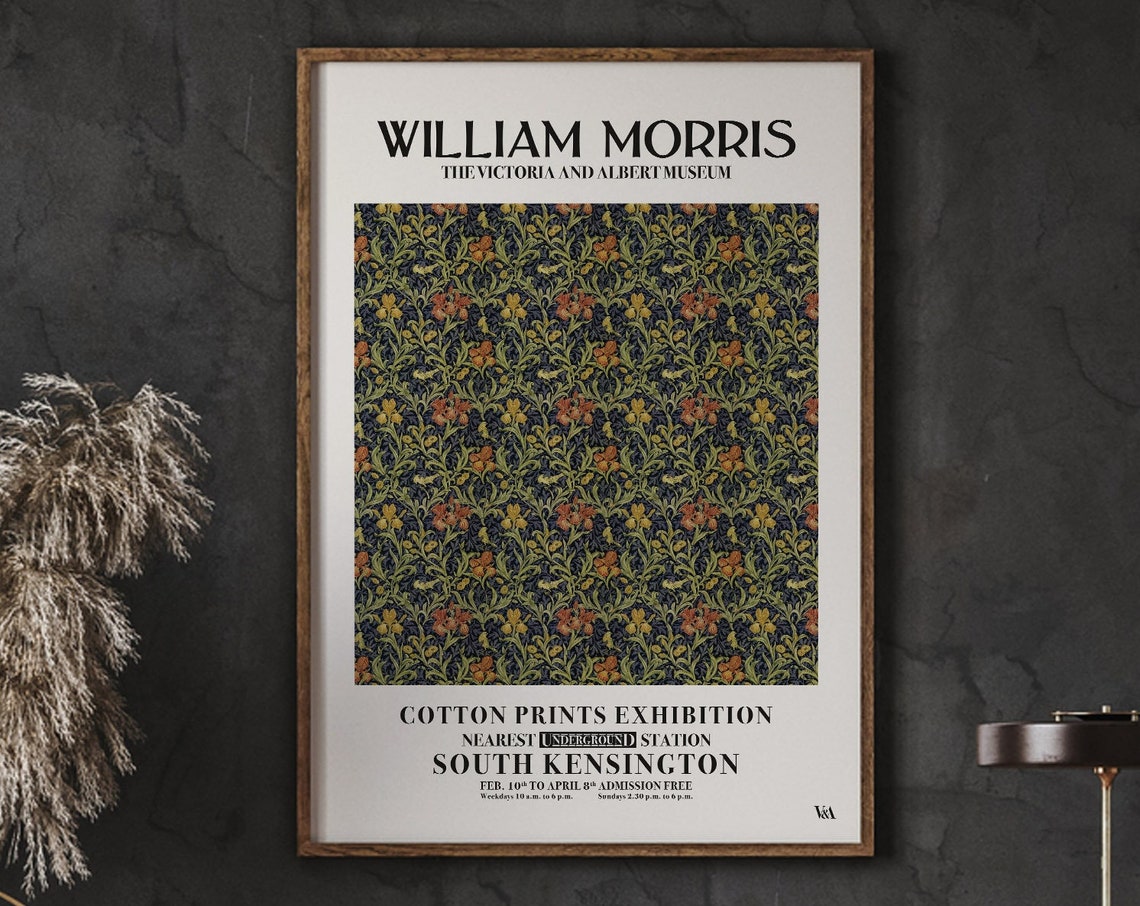 William Morris Iris Blossom Textile Exhibition Museum Art Poster