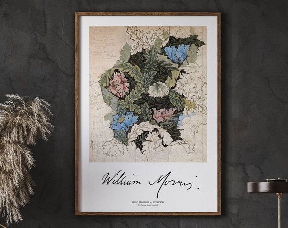 William Morris Poster Wreath Botanical Fabric Prints Victorian Illustration Premium Posters Instant