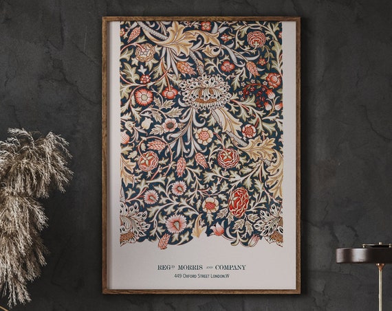 William Morris Poster Trent 1888 Movement Gicle Art Print Centenary Exhibition Wall Vintage Instant