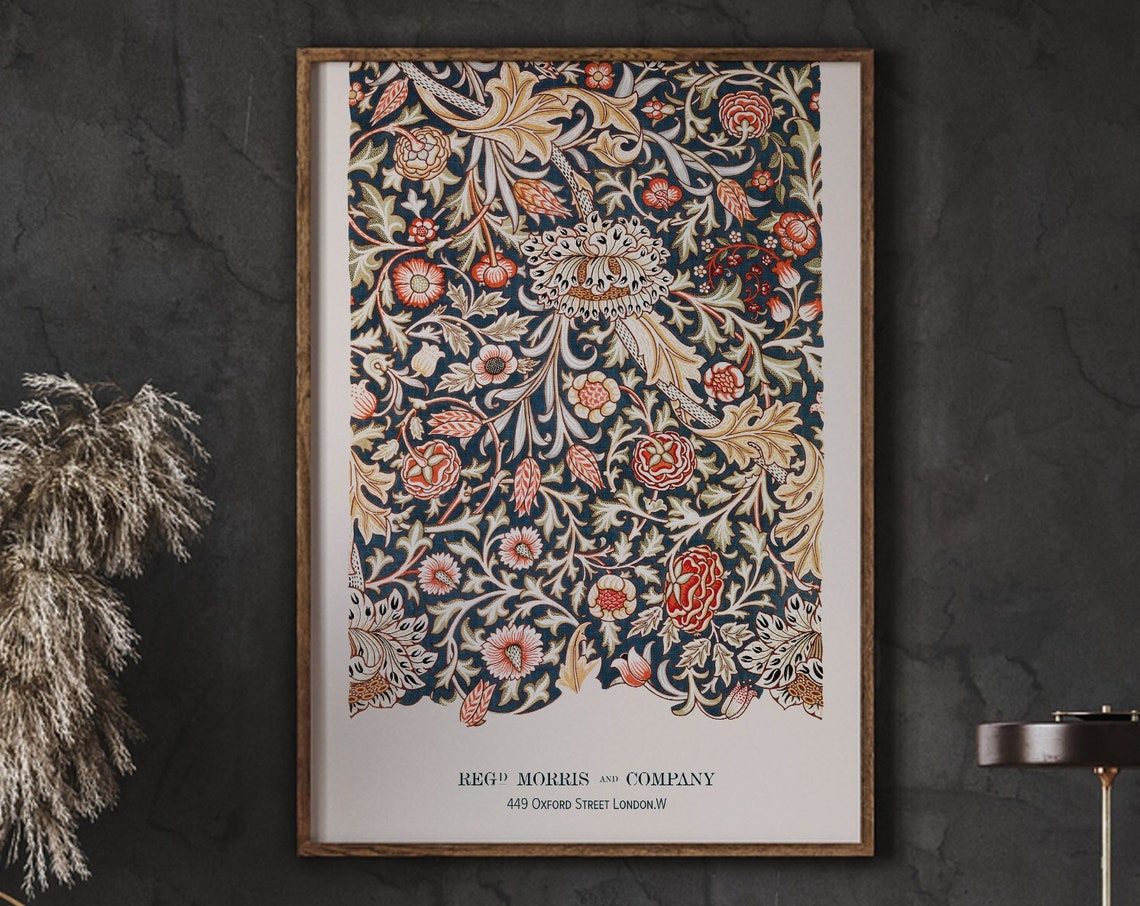 William Morris Poster Trent 1888 Movement Gicle Art Print Centenary Exhibition Wall Vintage Instant