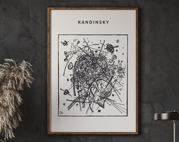 Wassily Kandinsky Black Ink Abstract Expressionist Line Drawing Poster