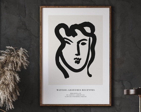 Henri Matisse Woman Line Drawing 1952 Paris Exhibition Poster Art