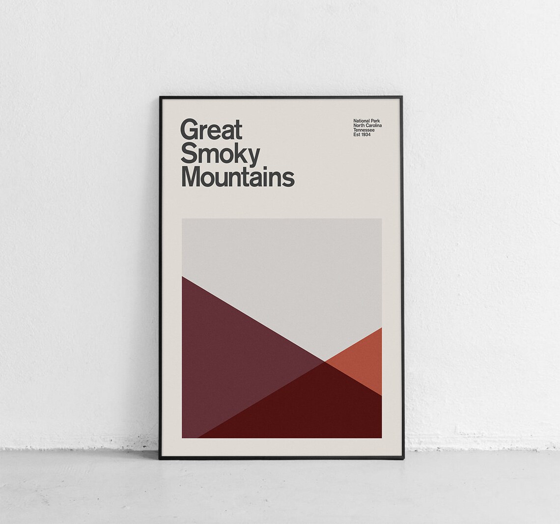 Great Smoky Mountains National Park Mid-Century Poster