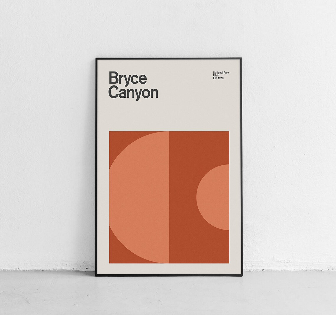 Bryce Canyon National Park Mid-Century Travel Poster