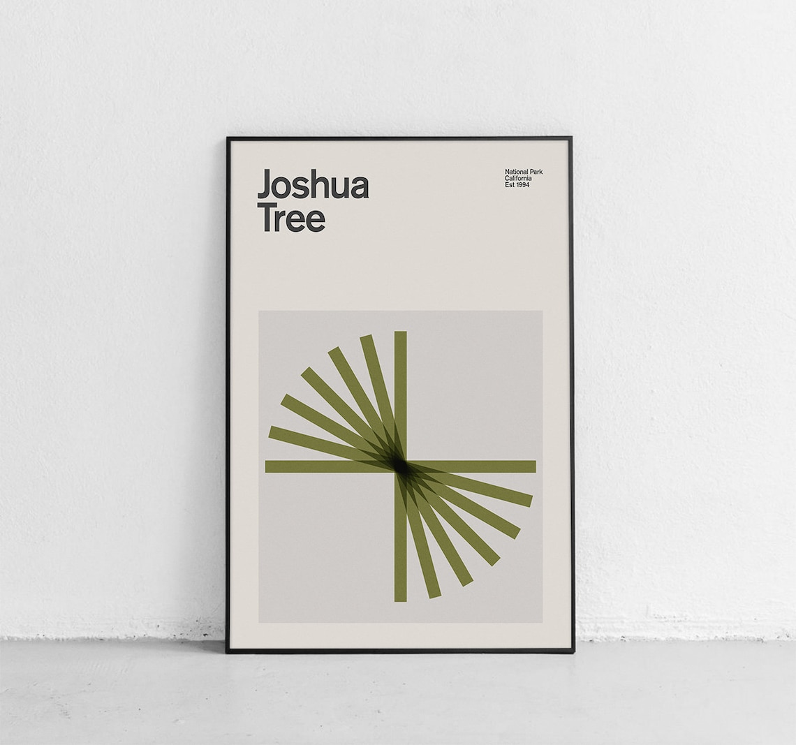 Joshua Tree National Park Mid Century Travel Poster