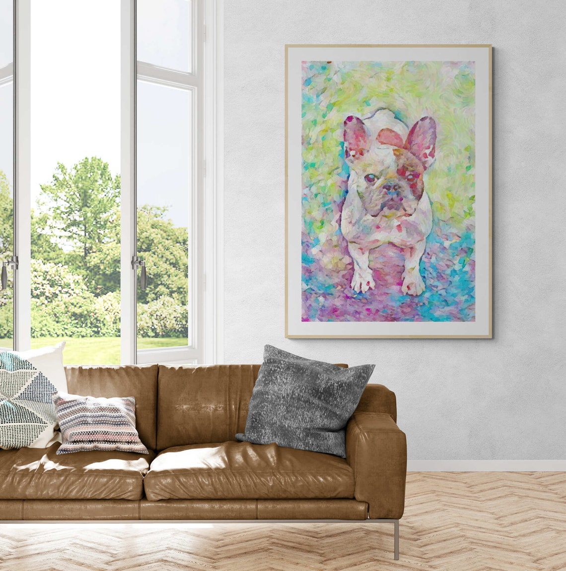 Wall Art Poster Colorful Print French Bulldog Wall Dcor French Bulldog Wall Art Print Art Wall Dog Living Room Wall Art Entry Hall - Image 3