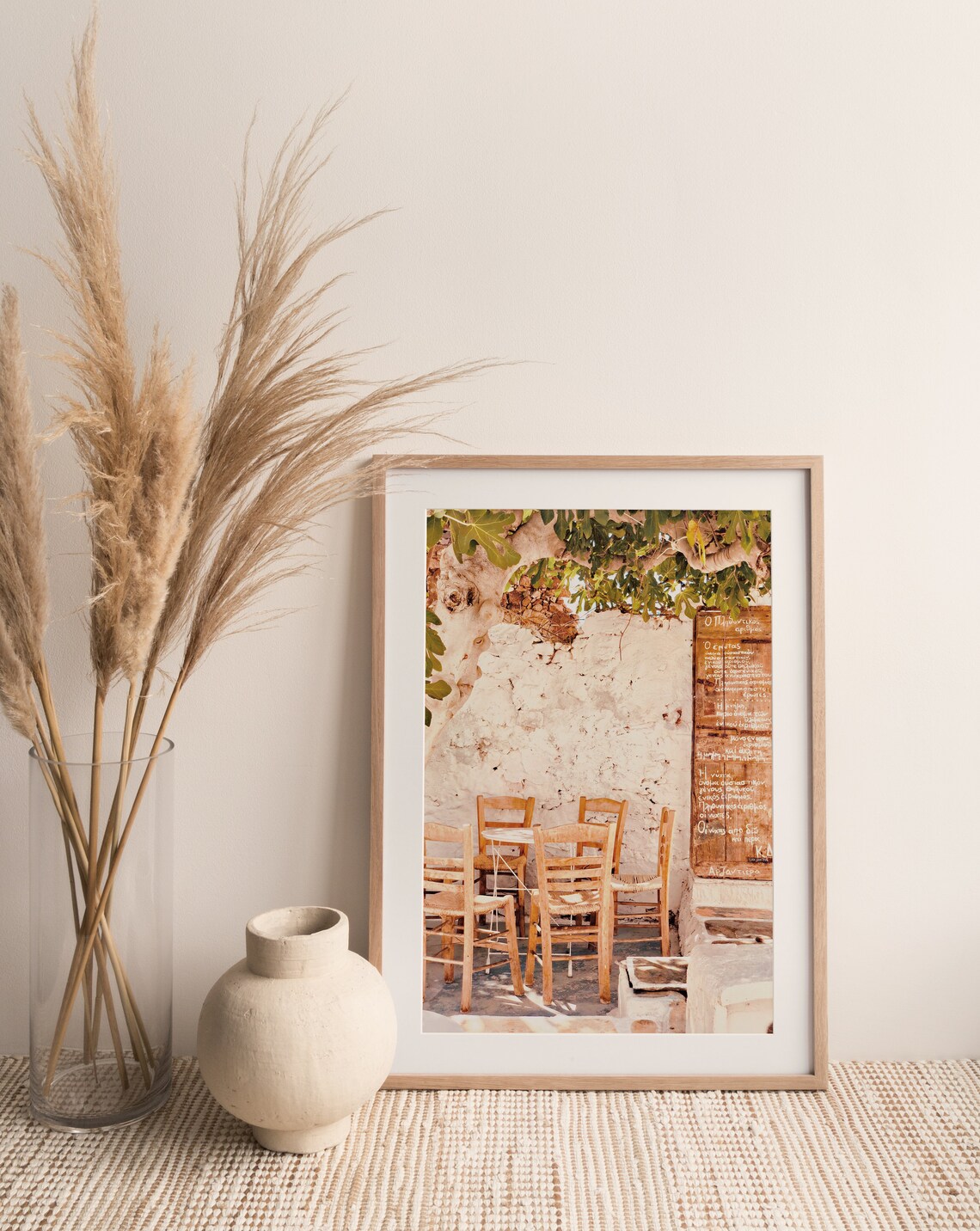 Taverna In Greece Oia Travel Poster, Greek Cafe - Image 2