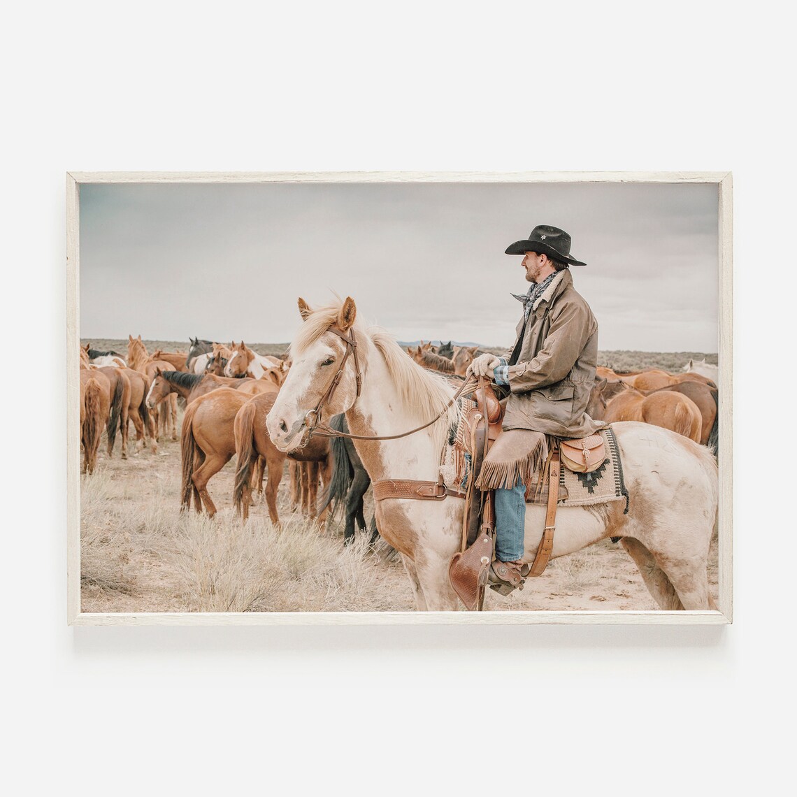 Cowboy Wall Art, Western Farmhouse Horseback Riding