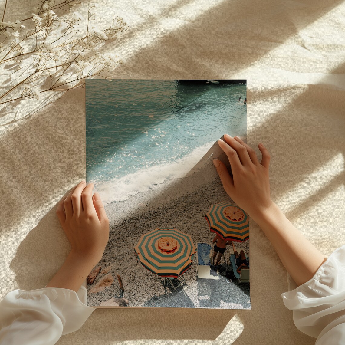 Cinque Terre Italy Beach Travel Poster, Coastal Scene - Image 3