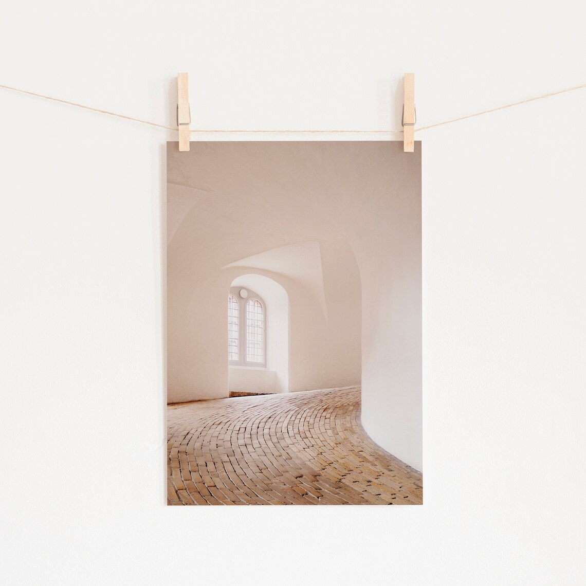 Round Tower Copenhagen Neutral Minimalist Art Print - Image 2