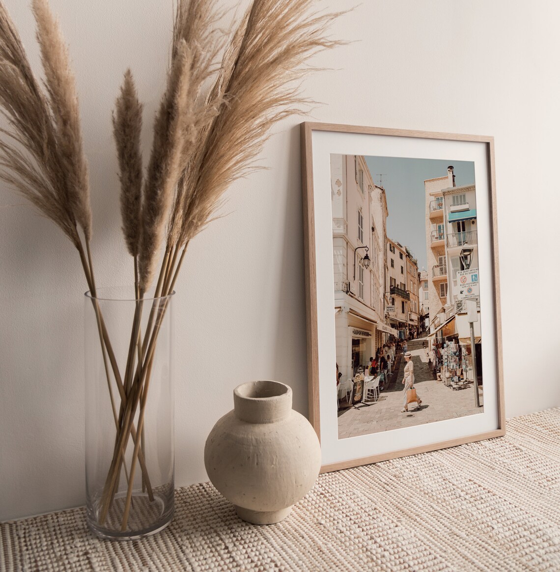 Cannes Old Town Street Le Suquet Cafes Mediterranean France Poster - Image 2