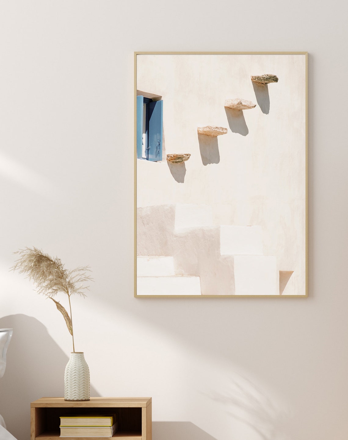 Greece Whitewashed Wall Blue Window Minimal Architecture Travel Poster - Image 4