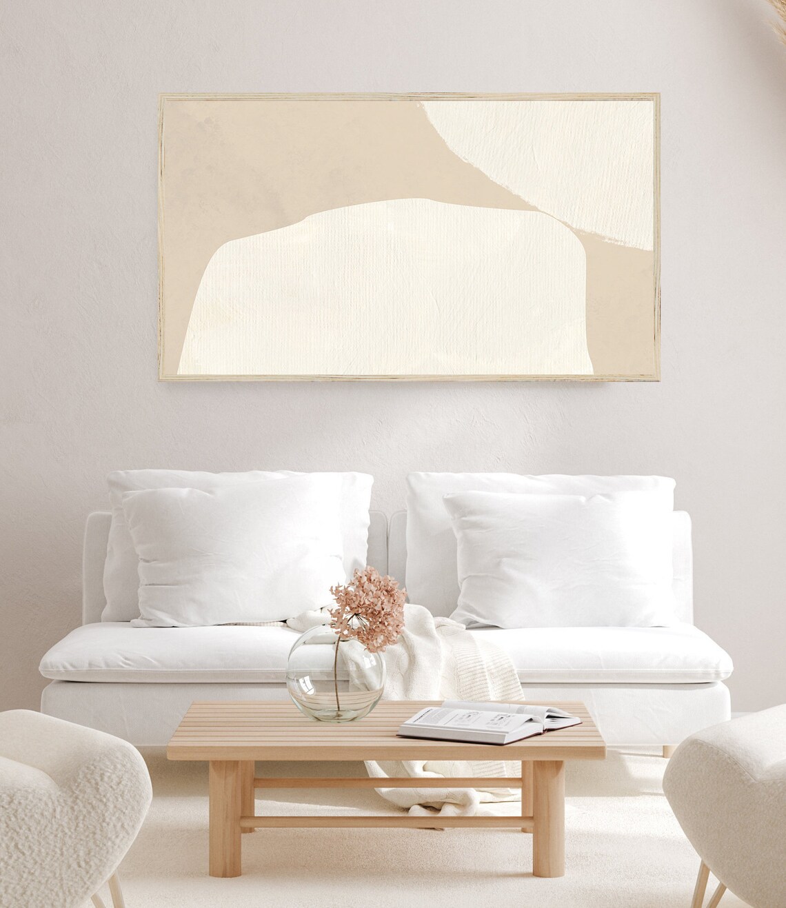 Abstract Frame TV Art, Neutral Beige Shapes - Image 2