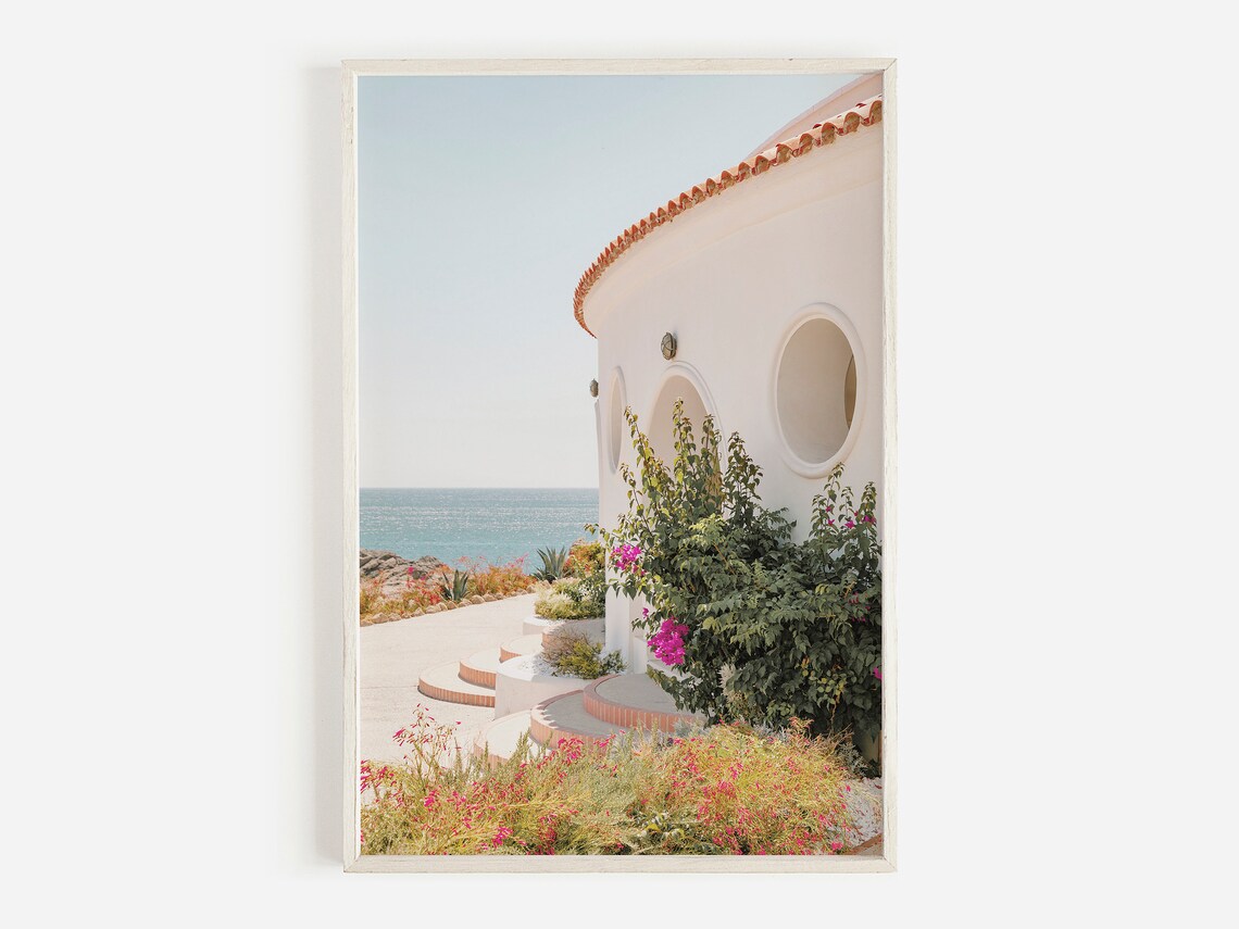 Corfu Coastal Greece Travel Poster, Pastel Decor