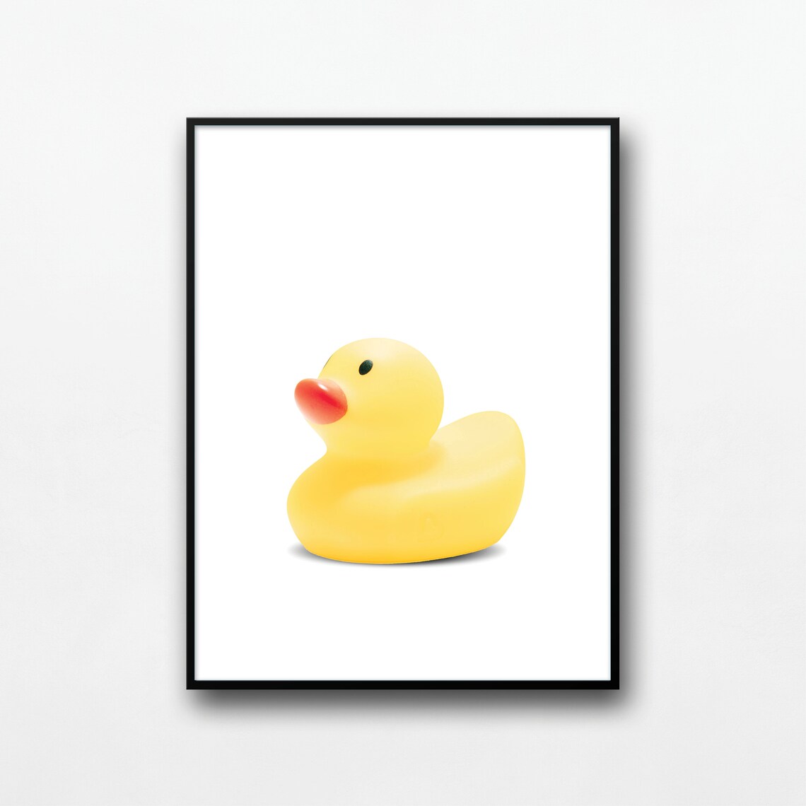Yellow Rubber Duck Toy Bright Minimal Photo Kids Bathroom Poster