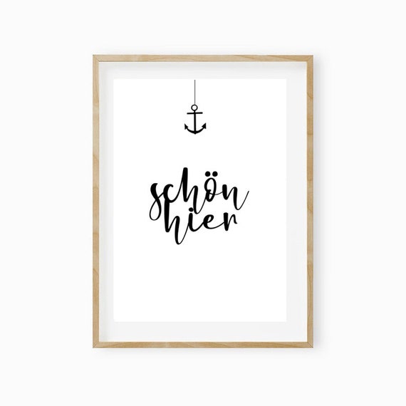Art Print Print Gift Girlfriend Beautiful Here Picture Typo Poster