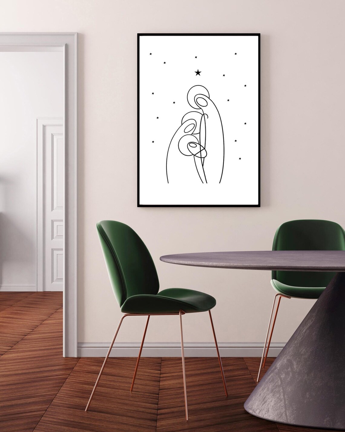 Holy Family Christmas Poster, Christian Holiday Art Print - Image 2