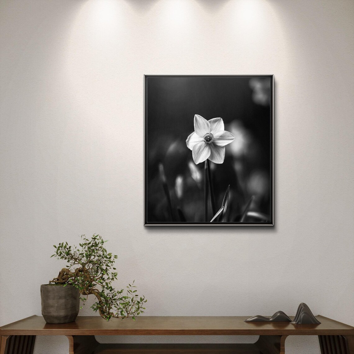 Black And White Daffodil Photograph, Floral Art Print - Image 2