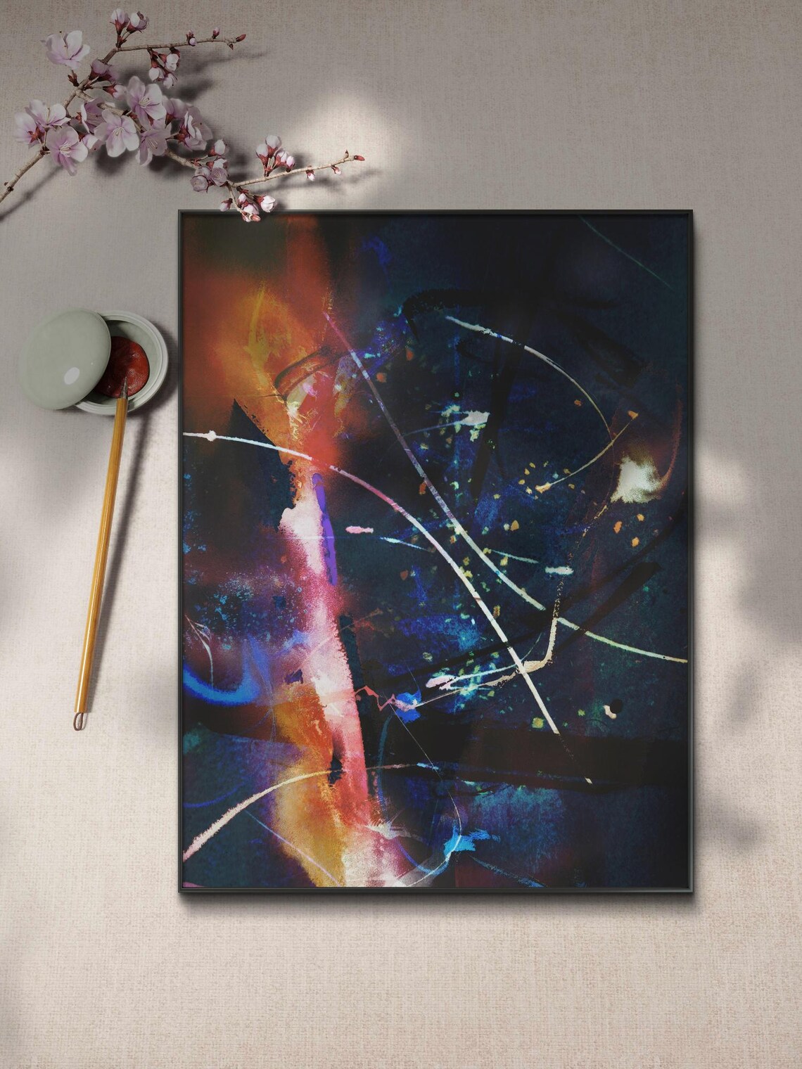 Intersections Abstract Geometric Painting