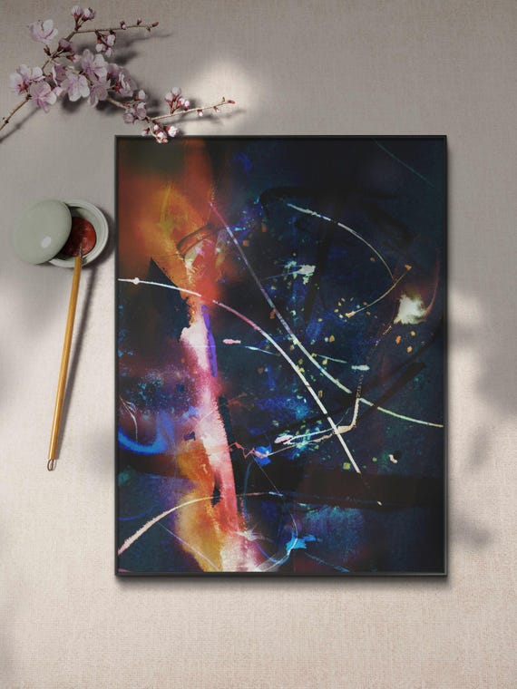Intersections Abstract Geometric Painting