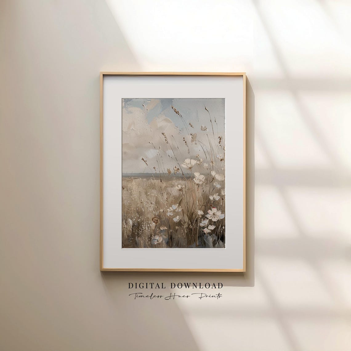 Soft Floral Landscape Painting Pastel Calm Wall Art Abstract Minimalist