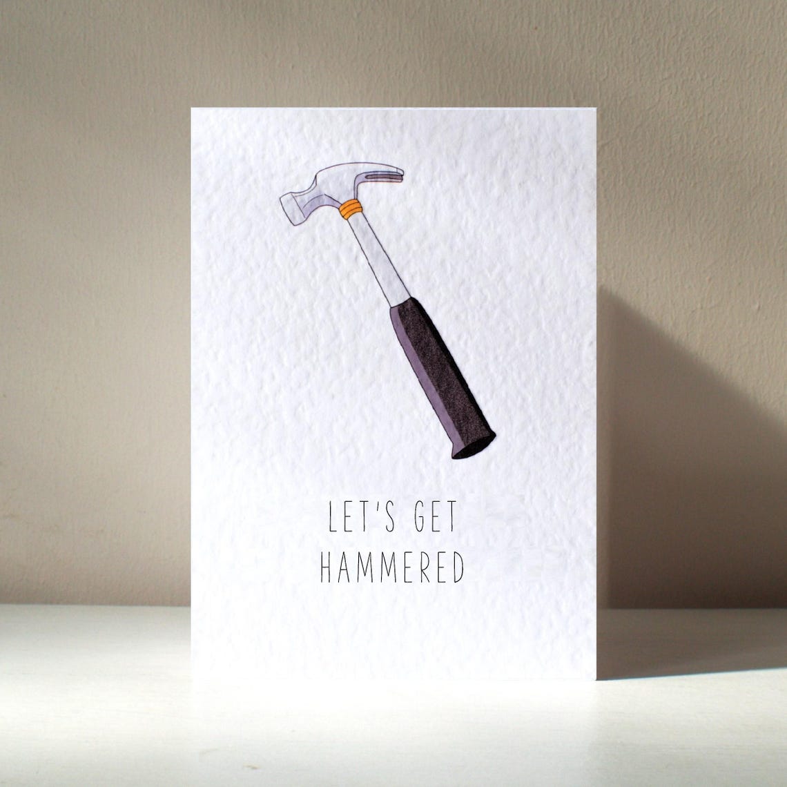 Claw Hammer Illustration Lets Get Hammered Funny Birthday Card Poster