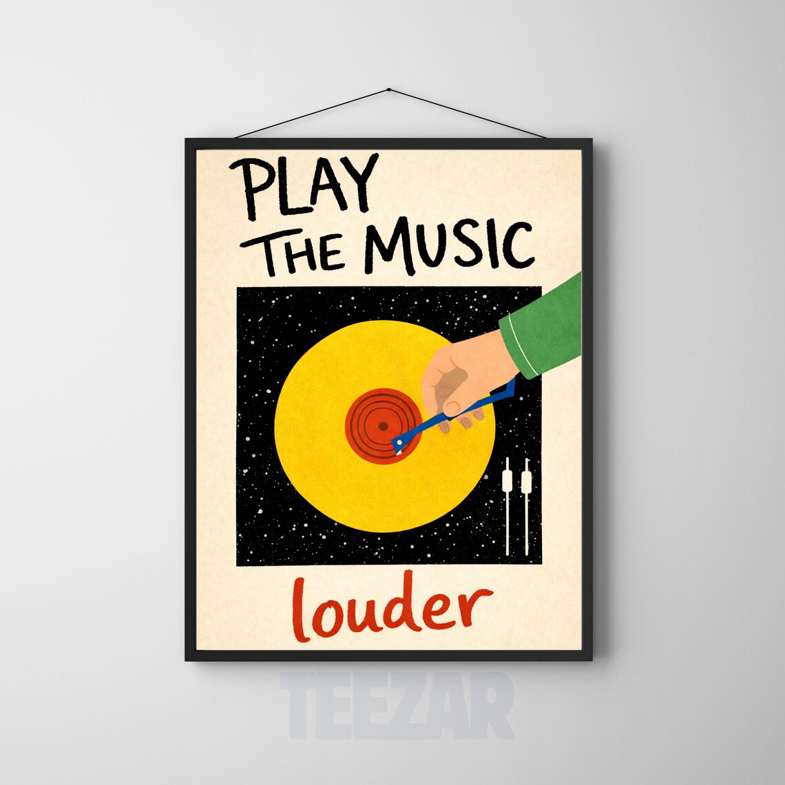Play The Music Louder - Turntable Illustration