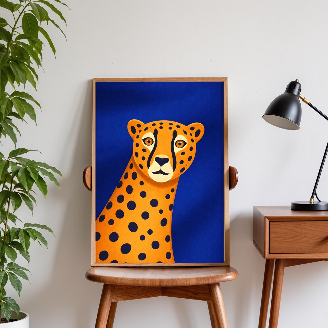 Cheetah Poster, Minimalist Safari Art Print