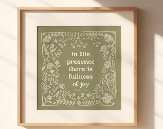 Psalm 16:11 Scripture Wall Art Print, Fullness Of Joy