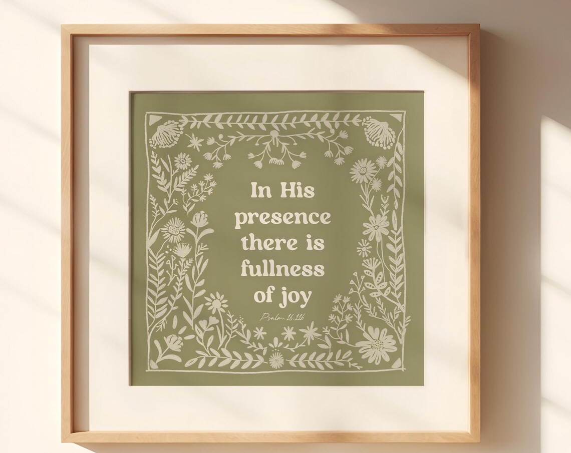 Psalm 16:11 Scripture Wall Art Print, Fullness Of Joy