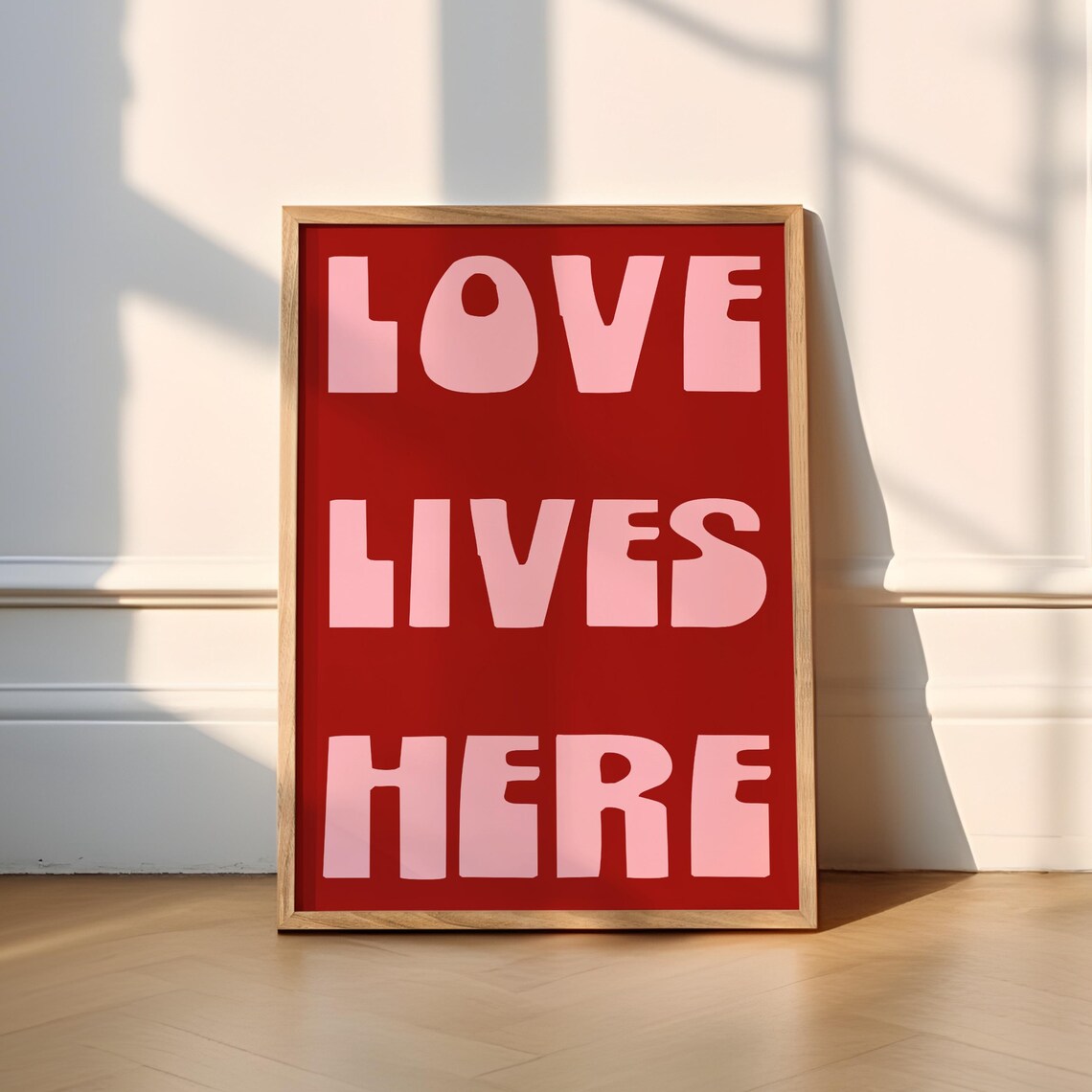 Love Lives Here Typography Print, Wholesome Heart