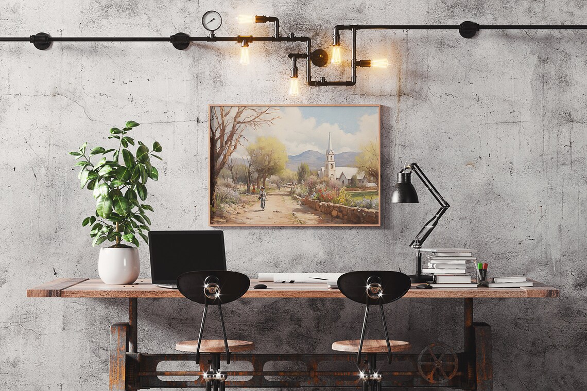 Old Western Town 05, Rustic Style Scenic Art Print - Image 2