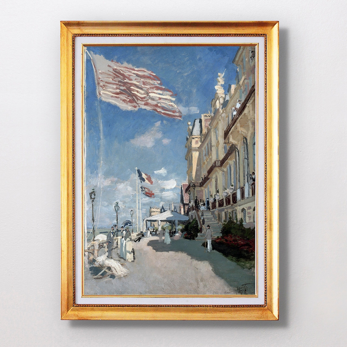Claude Monet Hotel Des Roches Noires Trouville 1870 Flags Poster