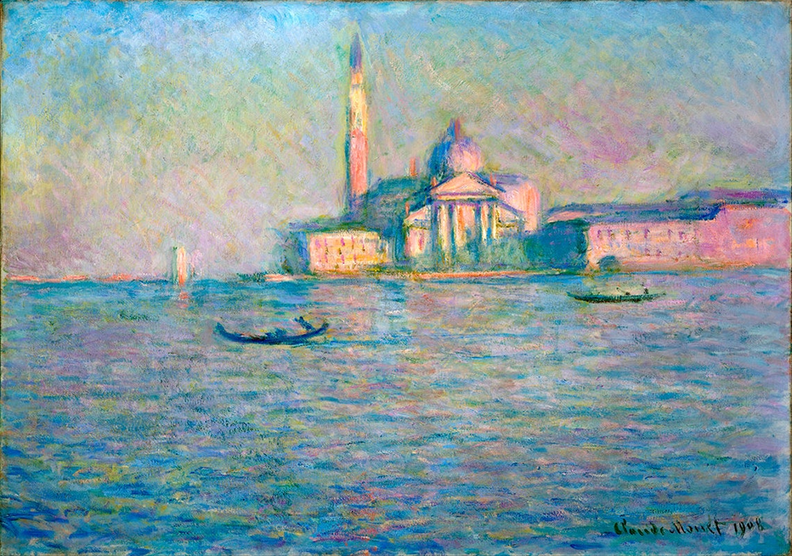 Claude Monet San Giorgio Maggiore Venice Dusk Lagoon Painting Poster - Image 2