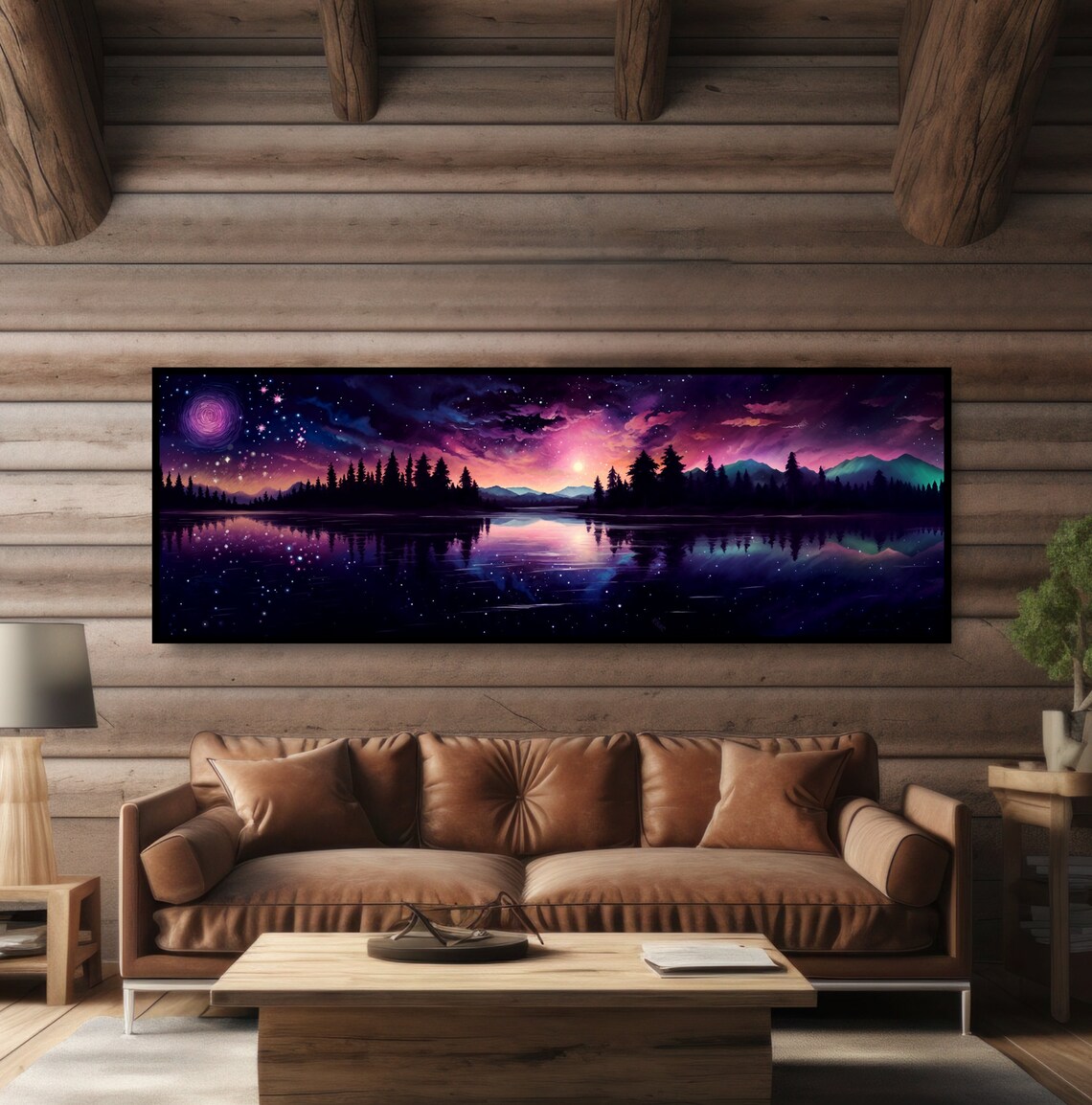 Starry Sky Fantasy Landscape Art Print, Purple Night - Image 5