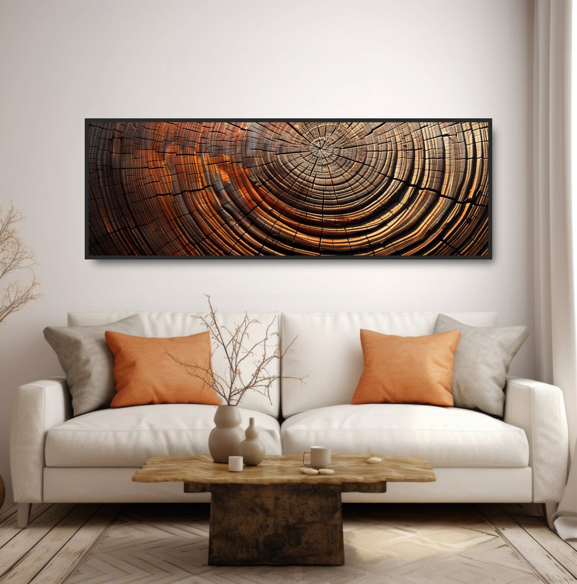 Wood Tree Rings Cross Section Rustic Log Stump Nature Wall Poster - Image 5