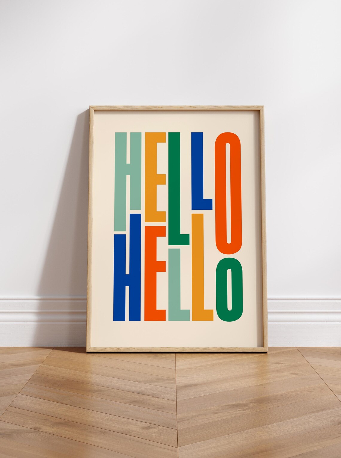 Beatles-Inspired Hello Typography Retro Pop Poster