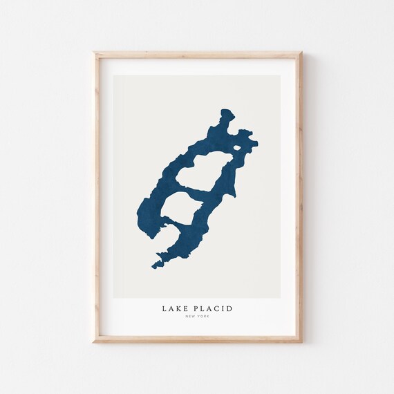 Lake Placid Print Poster Art Wall Map House New York