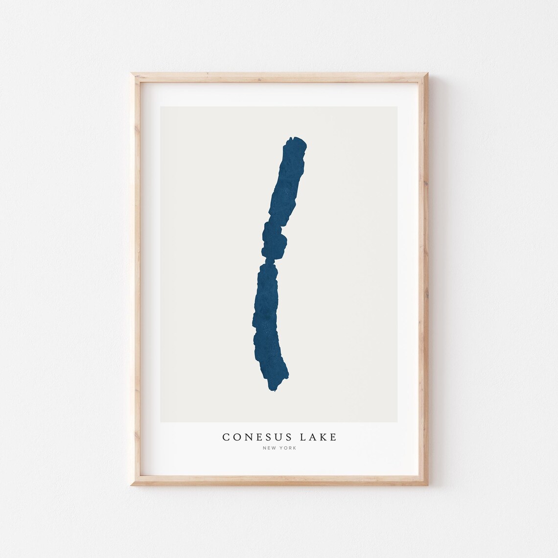 Conesus Lake Map Art Print, New York
