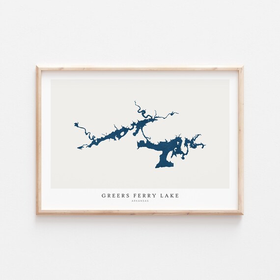 Greers Ferry Lake Map Poster, Arkansas House Gift
