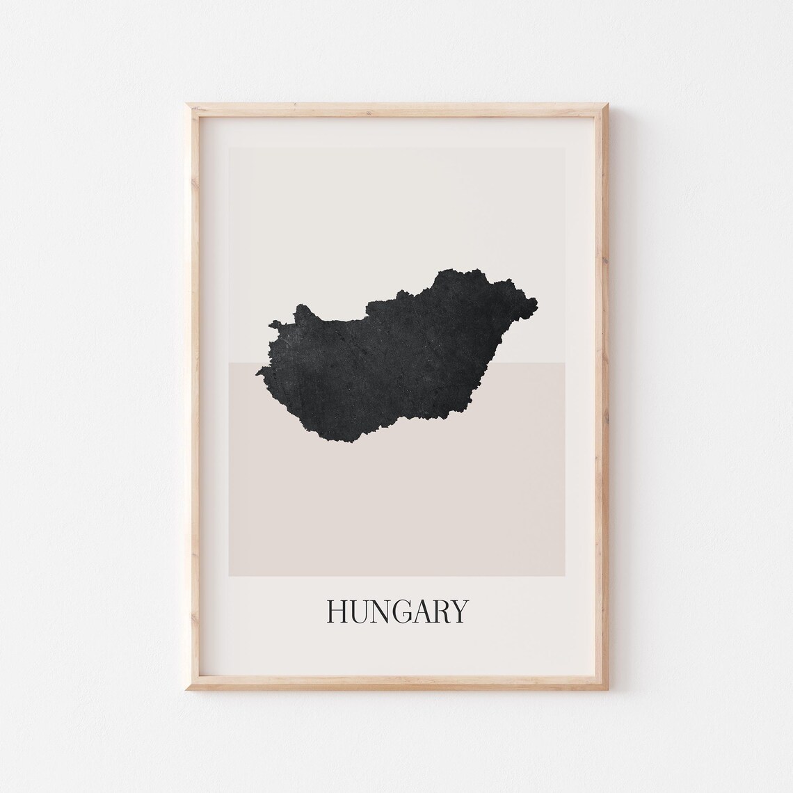 Hungary Map Poster Print, Minimalist Boho Decor