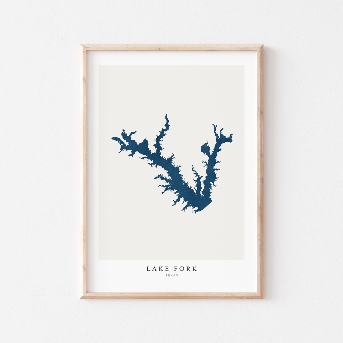 Lake Fork Map Poster Print, Texas House Gift