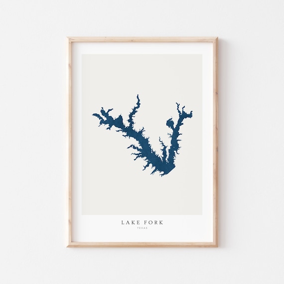 Lake Fork Map Poster Print, Texas House Gift