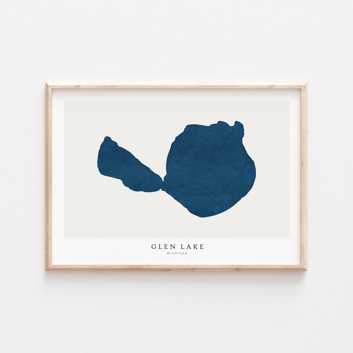 Glen Lake Michigan Map Poster Art