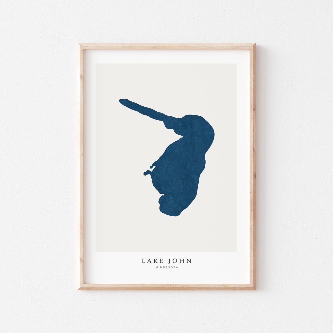 Lake John Print Poster Art Wall Map House Gift Minnesota