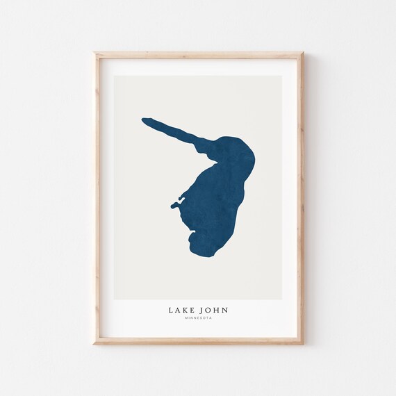 Lake John Print Poster Art Wall Map House Gift Minnesota